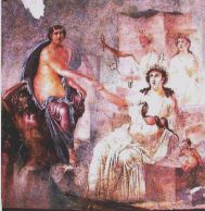 Io welcomed by Isis in Egypt (a frescoe of Pompei)