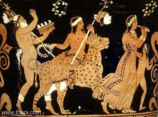 The Greek god Dionysos returning from his conquest of India