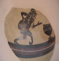 A club footed man on a Greek vase